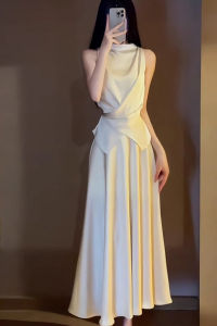 QFN | Goddess Style Acetate Satin Dress Set