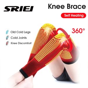 SRIEI 1 Pair Sakit Lutut Self Heating Wormwood Warm Knee Brace Strap Pads 艾草自发热艾灸护膝