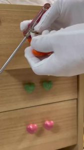 Cartoon Color Hearted Shape Ceramic Doorknob Wardrobe Door Single-hole Round Drawer Handle Home Hardware Accessories