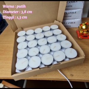 Lilin Tealight Tablet Kaleng Highlight Tekstur Keras 4 jam isi 50 pcs