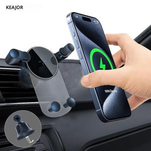 ที่ชาร์จไร้สายในรถยนต์ ที่วางโทรศัพท์ในรถยนต์ สำหรับ iPhone 16 15 14 Samsung S25 S24 แท่นชาร์จเร็ว ช่องแอร์ ที่วางโทรศัพท์ในรถยนต์