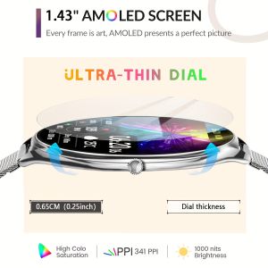 Original for Women Ultra Thin SmartWatch 1.43" AMOLED Display HD 466*466 Always Show Time Call Reminder Men Smartwatch gift New