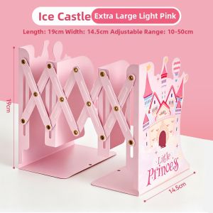 MPRINCE | Dual Rod Adjustable Bookend Book Rack Foldable Organizer High School Desk Shelf with Pencil Holder