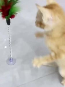 Cat Feather Wand Toy Cartoon Mouse Teaser Stick with Bell Interactive Kitten Playing Toy Indoor Pet Cat Entertainment Accessorie