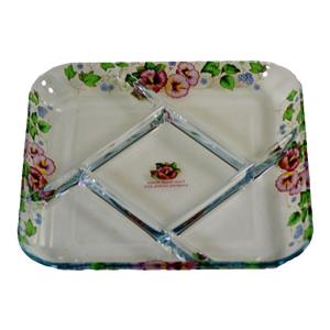 High Aesthetic Value Glass Fruit Tray Multi-Compartment Snack Display Plate for Home Living Room And Bar Korean Style