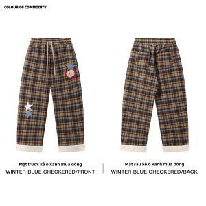 JNXS | Quần Tây In Hình Họa Tiết Flannel Plaid