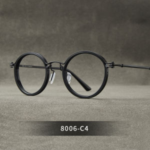Designer Niche Custom Prescription Round Retro Eyeglass Frame Titanium Alloy