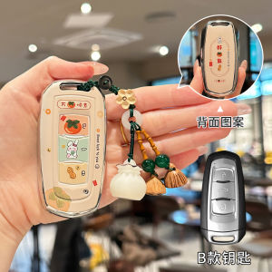 Vỏ Đựng Chìa Khóa Xe Hơi Phong Cách Nữ TPU in Hình Phụ Kiện Nội Thất Xe Hơi Chất Liệu TPU Thiết Kế Hình Chữ V