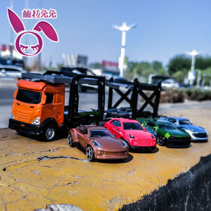 Anti-Doucheng 1:64 Double-Layer Transport Vehicle Engineering Transport Vehicle Alloy Car Model Boxed Truck Childrens Toys