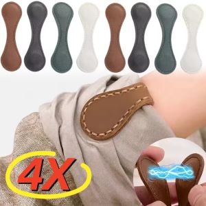 4Pcs Vintage-Style Magnetic Leather Cuff Hem Magnetic Clips No-Sew PU Leather Clips No Damage Removable Buckles