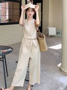 YINLUOYA | French Workwear Jumpsuit Women Summer 2025 New Korean Version High Waist Wide Leg Pants Slimming Effect Popular One-Piece Suit