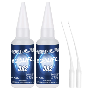 3 Pack 20g LOOLIFL 502 Super Glue Fast Curing High Viscosity Super Adhesive Universal Repair Glue for Home Office Handicraft