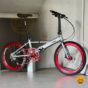 👽 Fnhon Monsoon 22" • 𝗠𝗥𝗧/𝗕𝘂𝘀-𝗙𝗿𝗶𝗲𝗻𝗱𝗹𝘆 Shimano 9s 𝗙𝗿𝗲𝗲𝗯𝗶𝗲𝘀 Litepro 𝗟𝗶𝗴𝗵𝘁𝘄𝗲𝗶𝗴𝗵𝘁 foldable bicycle Java Hito Rifle Battleship Grey Red Wheel Crankset Chainring Pedals Gineyea Bottle Cage Headset Kenda