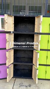 Lemari baju plastik 3 4 susun tingkat mini cermin rak kabinet full kunci excel rak serbaguna kokoh BRK