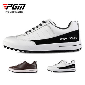 PGM Waterproof Golf Shoes for Mens Casual 2 Color Men Sneakers Comfortable Genuine Leather Breathable Non-slip Casual Sport Shoe