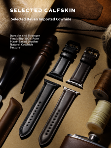 MAIKES | Mens Compatible Apple Watch S10 Leather Band