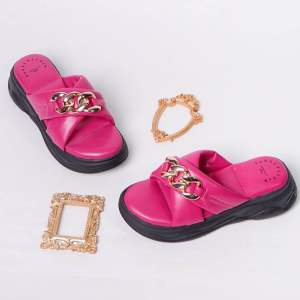 BELLEZA Dunkenstock CHARLEE Sandal Wanita Wedges Silang Chain Tinggi 5cm Casual Sendal Platform Bellezza Santai Slop Belezza Selop Premium Beleza Kekinian Terbaru Shoes Mall Official Store