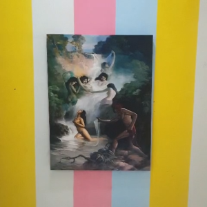 Hiasan Dinding Super Jumbo JAKA TARUB BERDIRI Media Kain Kanvas Premium