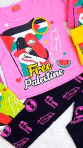 SETELAN PALESTINA ANAK CEWE GAMBAR TERBARU / SETELAN CEWE LENGAN PANJANG CELANA PANJANG PP TERBARU / BAJU SETELAN ANAK KEKINIAN MOTIF PALESTINA TERBARU DAN TERLARIS MURAH MERIA BUAT UMUR 2-10 THN