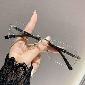 JN IMPRESSION Kính Kính đọc sách màu thay đổi kinh doanh xuyên biên giới không khung chống đèn xanh dương nam cao cắt đầu cuối cạnh kính đọc sách không khung cho phụ nữ