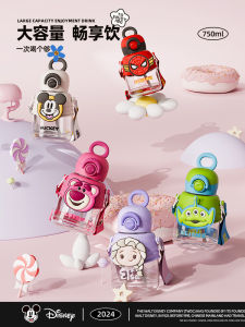 Mickey Mouse Straw Cup for Kids Water Bottle School Ready to Drink Toddler Baby Age 1-6 Years Old Tritan Silicone Material