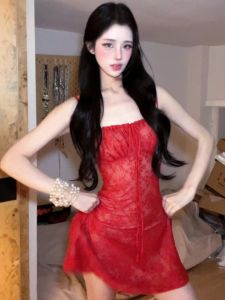 CHANGTONG | Vintage Fitted Red Dress