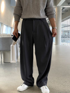 Ssumenam | TR Blend Classic Luxury Gray Mens Casual Pants