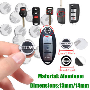 aluminum Car Key Badge Emblem Replacement Car Key Stickers  For Nissan X-Trail Qashqai Tiida Teana Livina Roox Sentra Altima