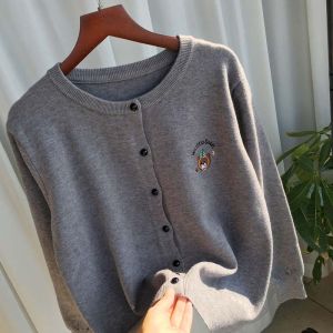 Áo Len Cardigan Dệt Kim Cổ Tròn Dáng Rộng Thời Trang Thu Đông Có Nút Cài Một Hàng Áo Khoác Ngoài Mỏng Cao Cấp Áo Sơ Mi