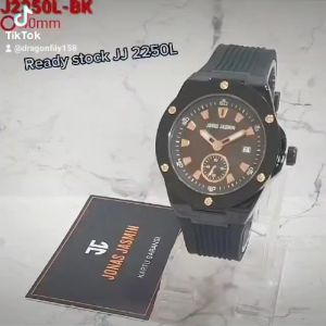 Jam tangan Wanita Jonas Jasmin JJ2250L tali karet detik bawah tanggal aktif original