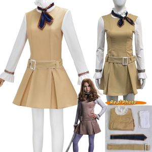M3GAN 2.0 Megan Cosplay Costume Dress Girls Women Megan Costume Popular Clothes Brown Uniform Dress Set for Adult Comic Con