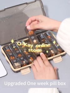 O-KAY  7 Days 28 Grid Medicine Organizer Medicine Box Weekly Pill Storage Pill Case Container Pill Box