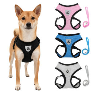 Pet Dog Harness and Leash Set For Small Medium Dogs Breathable Puppy Reflective Harness Vest Chihuahua French Bulldog Supplies