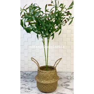 Pohon Artificial Zaitun Tangkai X2 Cover Anyaman Purun Belly Handle Dekorasi Aesthetic