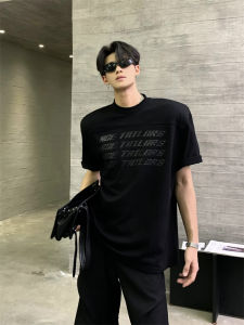 Ace Original Trendy Brand Worn-look 3d Printing Short Sleeve Mens T-shirt Loose Pure Cotton Summer Top Breathable round Neck