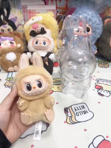 🇸🇬 Ready Stock Labubu V2 / V1 Protective Acrylic Case Labubu Anti-lostPeadant Detachable Transparent portable Dust Cover Daily