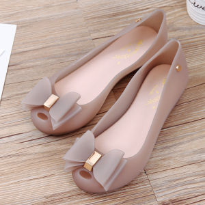 New Jelly Sandals Women Summer Fish Mouth Slip-On Shoes Plastic Rubber Beach Rain Boots Anti-Slip Waterproof Hole Hole Shoes