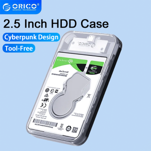 ORICO | ORICO 2.5-inch External Storage HDD Case Cyberpunk Design SATA 5Gbps Type-C Transparent HDD SSD Hard Drive Enclosure for PC Case