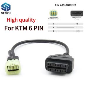 For KTM Motorcycle 6 Pin to 16 Pin OBD 2 Extension Cable Diagnostic Scanner Adapter Cord for Moto OBD2 Connector Motorcycle Tool