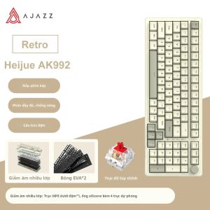AJAZZ | Bàn Phím Cơ Có Dây Ajazz AK992 98 Phím Bố Cục Đầy Đủ Bàn Phím Chơi Game USB Có Thể Thay Nóng Với Núm Đa Phương Tiện Cho Máy Tính Để Bàn Máy Tính Xách Tay