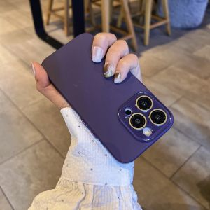 CHUQIAN | Elegant Dark Purple Matte Finish Shockproof Case With Lens Protection