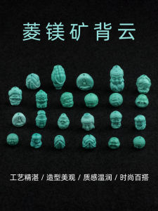 Mint Green Turquoise Small Accessories Baby Buddha Wealth Goddess Degree Base Palm Buddha Head Ornament Natural Crystal Fashion Jewelry