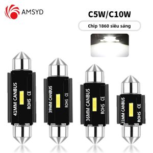 500 CÁI Đèn Tín Hiệu LED C5W CSP 1860 1SMD Canbus Đèn Festoon Đa Năng Kích Thước 31mm 36mm 39mm 41mm Đèn Nội Thất Ô Tô Đèn Đọc Sách Đèn Trần 12V 4.5W