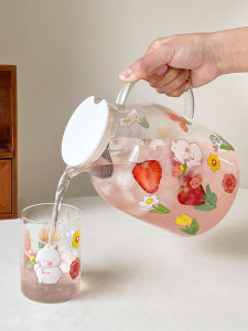 Large Capacity Glass Cold Water Pot with Handle for Tea Brewing And Cooling White Boiling Water Home Use Juice Pot Eagle Beak