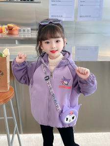 เสื้อแจ็คเก็ตผ้าขนแกะแฟชั่นฤดูหนาวสำหรับเด็กผู้หญิง 2023 เสื้อสเวตเตอร์มีฮู้ดแบบหนา ปกติ แขนยาว ปกติ เสื้อผ้าเด็กผู้หญิง