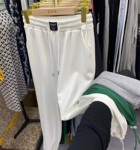 Fashionable Autumnal Womens Casual Sports Pants with Pockets High Waist Wide Leg Commuter Style Korean Fashion Lantern Pants