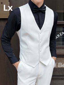 Lexiao | Formal Wedding Slim Fit Vest White