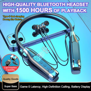 LS Bluetooth Headphones with Microphone Magnetic TF Card Slot Wireless Neckband Headphone Sports Earbuds Universal Eraphones Suitable for Outdoor Running Bluetooth Headset IPX7 Waterproof Bluetooth Earphone