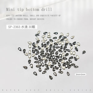 Mini Waterdrop Sharp Bottom Diamond Nail Decorations Transparent White Diamond Nail Art Accessories Colorful Shaped 30 Pieces