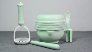 Mamibayi Grinding Grinder Masher Bowl Pembuat Makanan Jus Buah Bayi Manual 10 in 1